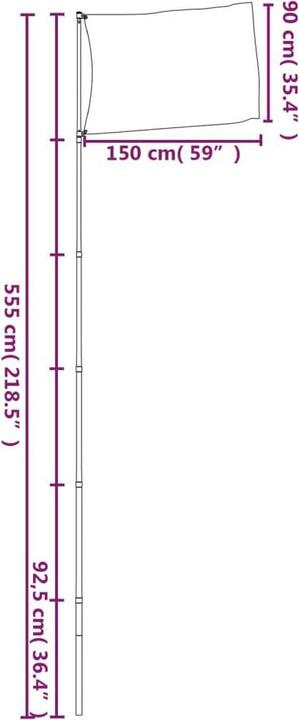 Produktbild vidaXL italienische Flagge (90 x 150 cm)