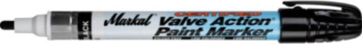 Actual product image Markal 96883 certified liquid paint marker with valve, 0.32 cm round tip, black (1 marker) (Black, 4 mm, 1 x)