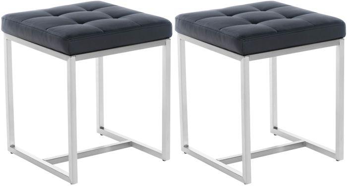 Swisshandel24 2er Set Sitzhocker Barci, schwarz