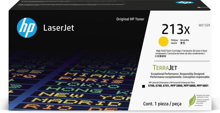 Actual product image HP 213X Gelb Original LaserJet-Tonerkartusche mit hoher Reichweite, 6000 Seiten, Gelb, 1 Stück(e) (Y)