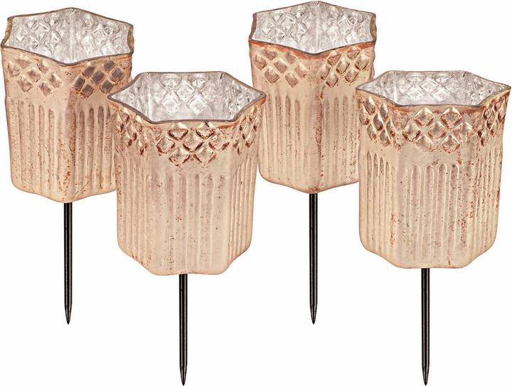 Image du produit Loberon Photophore enfichable Set de 4 Fontain argenté antique (4 x, H)