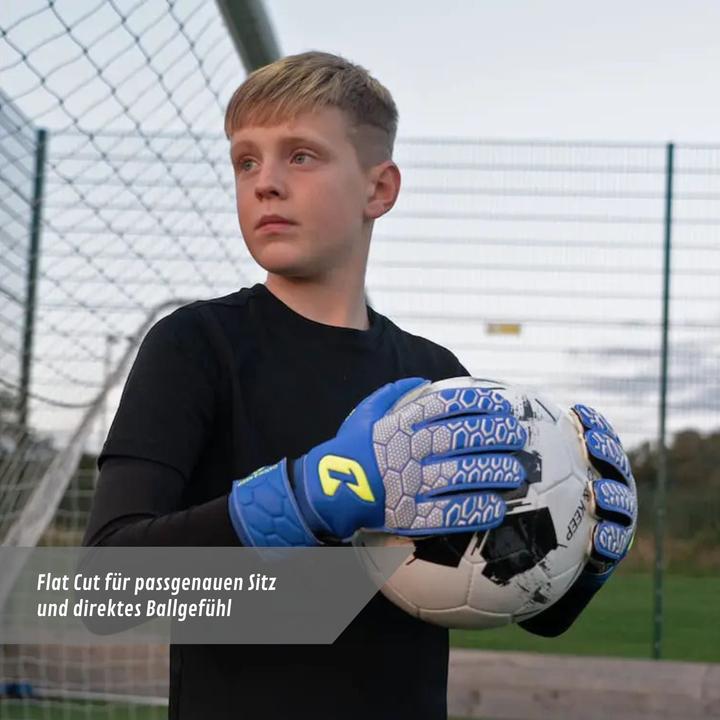 Actual product image Catch & Keep Fussballhandschuhe Fly Kids Blue Soul Gr. 6 Torwart Goalie Handschuhe (6)