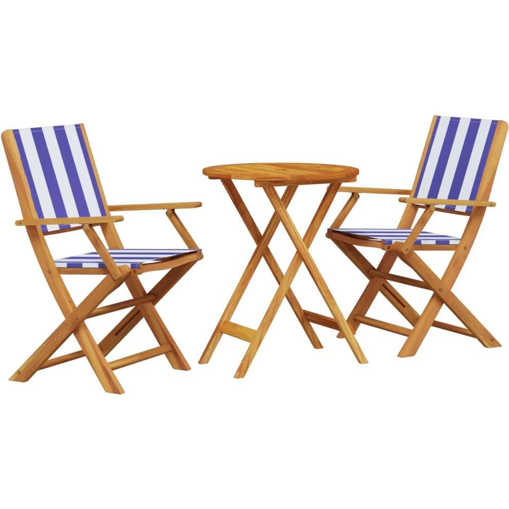 VidaXL, Gartentisch + Balkontisch, 3-tlg. Bistro-Set Stoff und (54 cm)