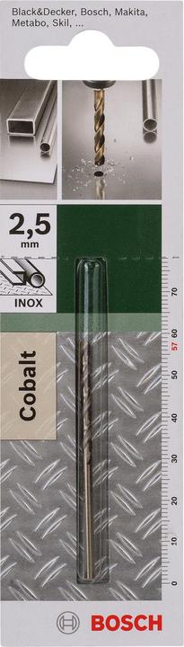 Produktbild Bosch Zubehör Metallbohrer HSS-Co, DIN 338 D= 2,5 mm L= 57 mm (2 mm)
