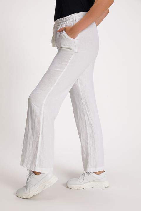 Produktbild Ulla Popken Leinenhose Mary, Elastikbund, weites, gerades Bein (46)