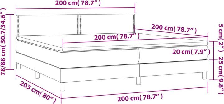 Immagine prodotto vidaXL Boxspringbett (200 x 200 cm)