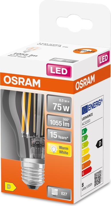 Immagine prodotto Osram Retrofit classico (E27, 7.50 W, 1055 lm, 1 x, D)