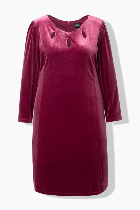 Image du produit Ulla Popken Bodycon-Kleid, Samt, Cut-Outs, Langarm (60)