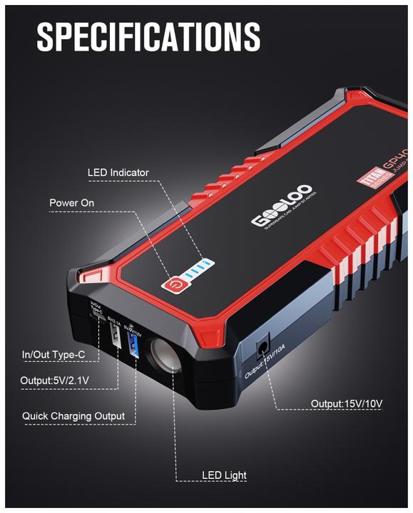 Immagine prodotto Gooloo Avviatore GP4000 (4000 A, 24000 mAh)