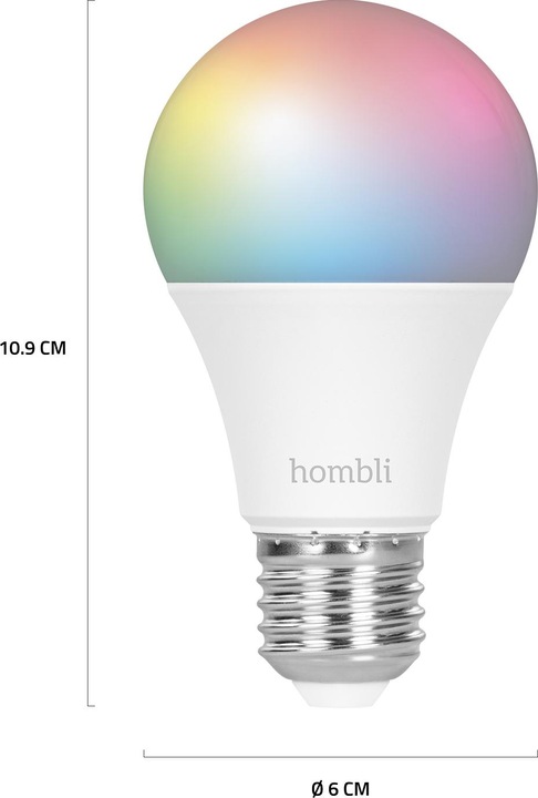 Actual product image Hombli Smart Bulb 9W RGB (2x) (E27, 9 W, 800 lm, 2 x, F)
