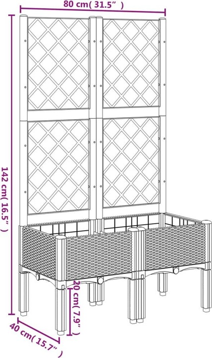 Actual product image VidaXL Planter with trellis PP