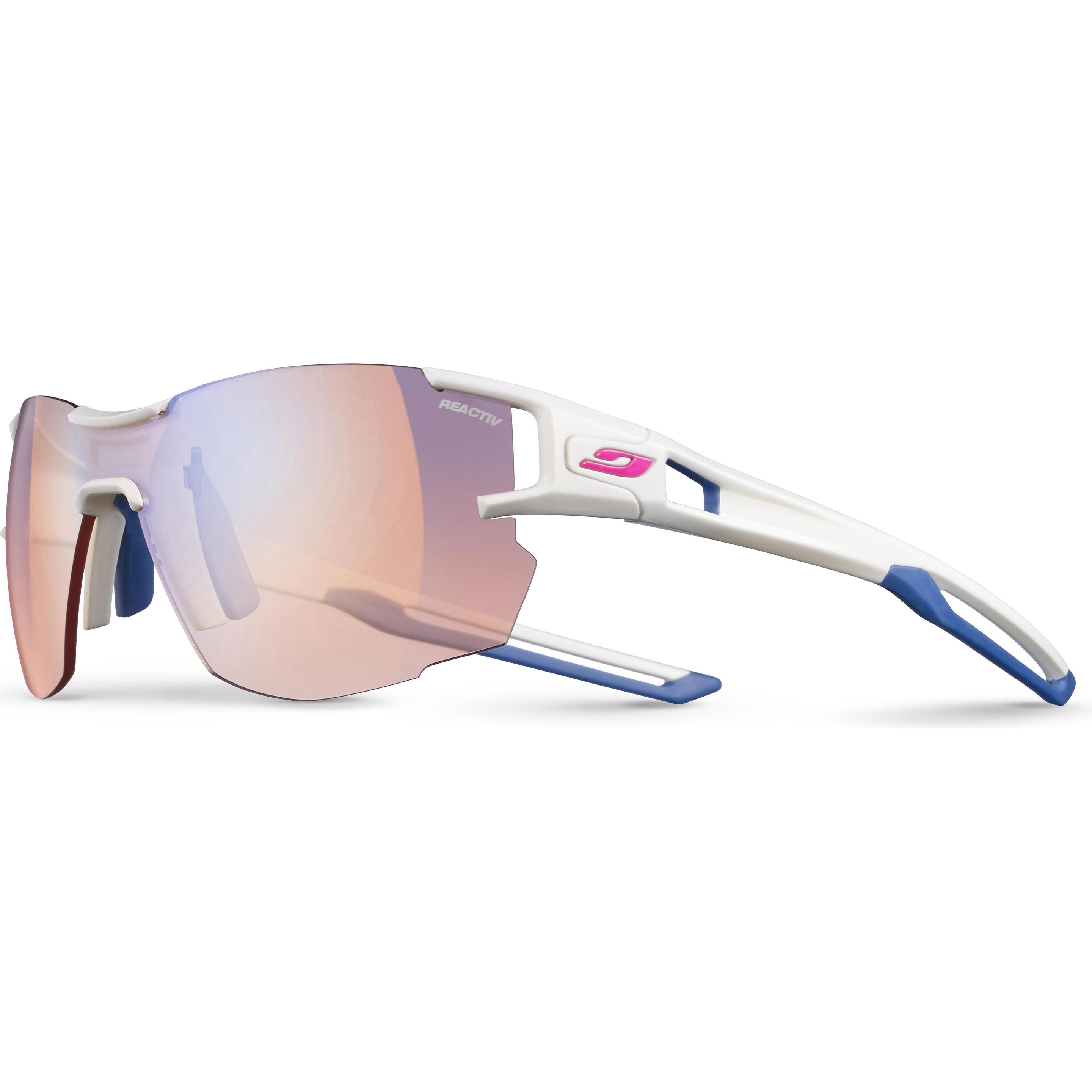 Julbo, Unisex, Sportbrille, Aerolite Zebra Light Brille (Weiss, Blau), Weiss