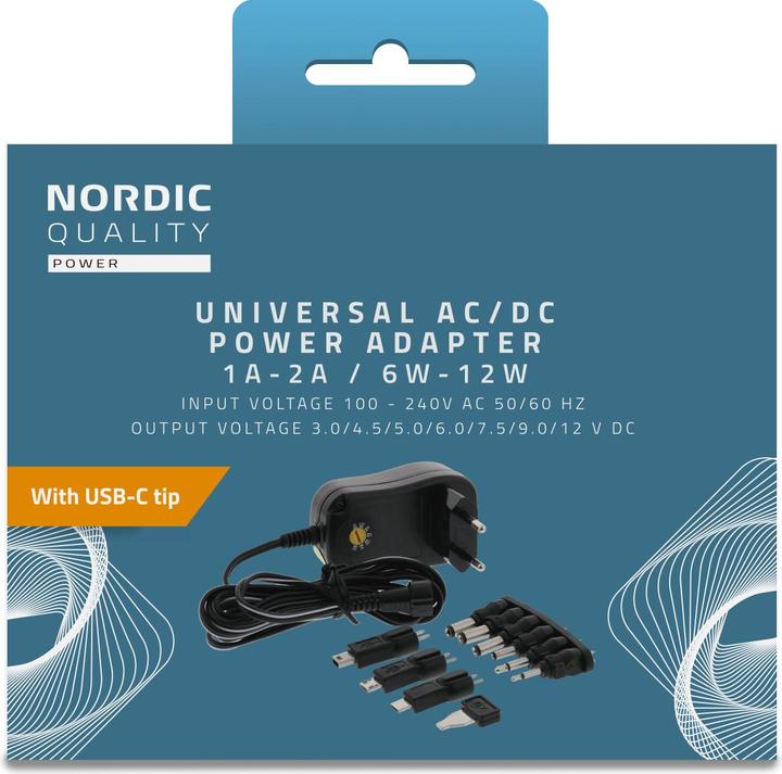 Produktbild Deltaco AC/DC Universal Plug-in Adapter, 1000mAh