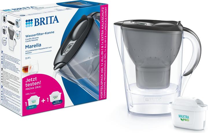 Immagine prodotto Brita Marella graphit inkl. inkl. 1x ALL-in-1, 1x Extra Kalk (2.40 l)