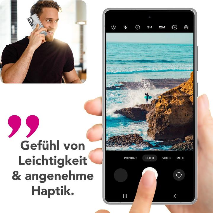 Immagine prodotto Nalia Triton - Durchsichtige Standfuss Hülle mit MagSafe Ring - Kickstand Hardcover (Samsung Galaxy S25 Ultra)