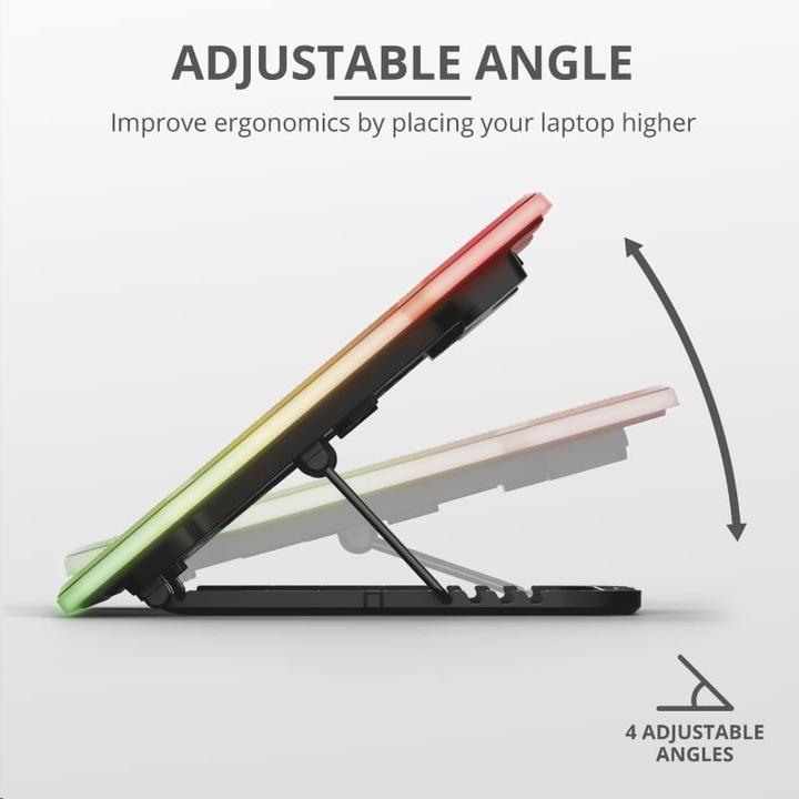 Actual product image Trust GXT 1126 AURA Multicolour-Illuminated Laptop Cooling Stand