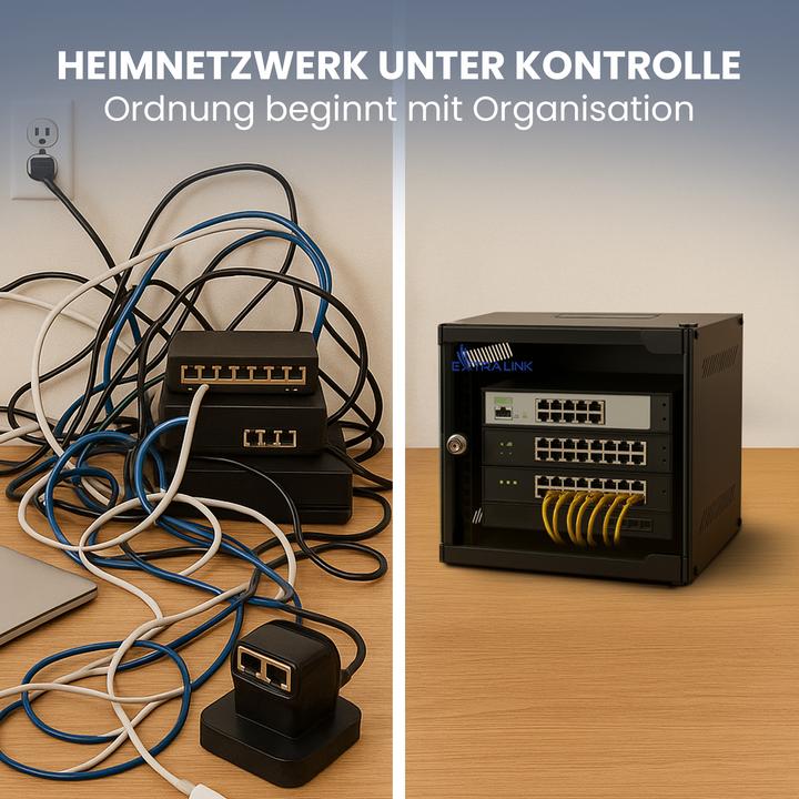 Productafbeelding Extralink LITE 6U 10" REK 280X310 WANDGEMONTEERD ZWART (6 HE, 10 inch rek)