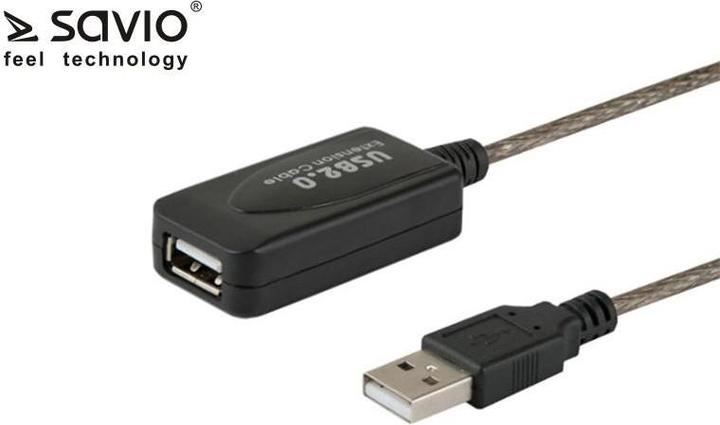 Image du produit Savio Câble USB USB-A - USB-A 10 m black ( CL-130) (10 m, USB 2.0)