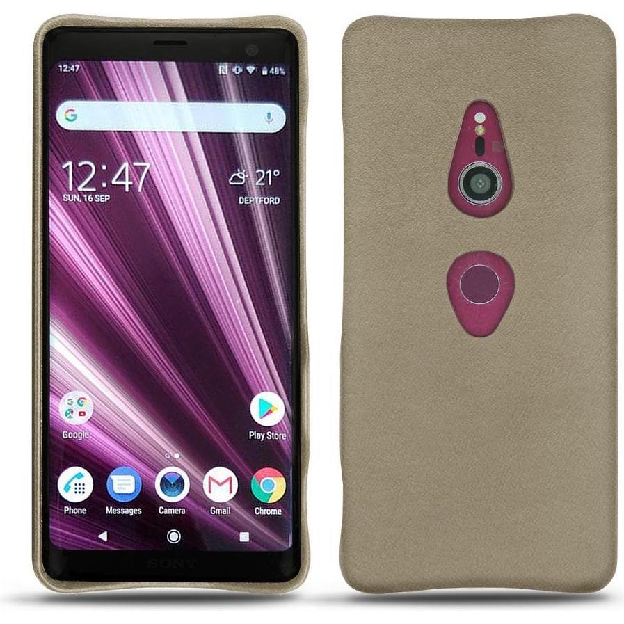 Noreve Lederschutzhülle (Sony Xperia XZ3), Smartphone Hülle, Beige