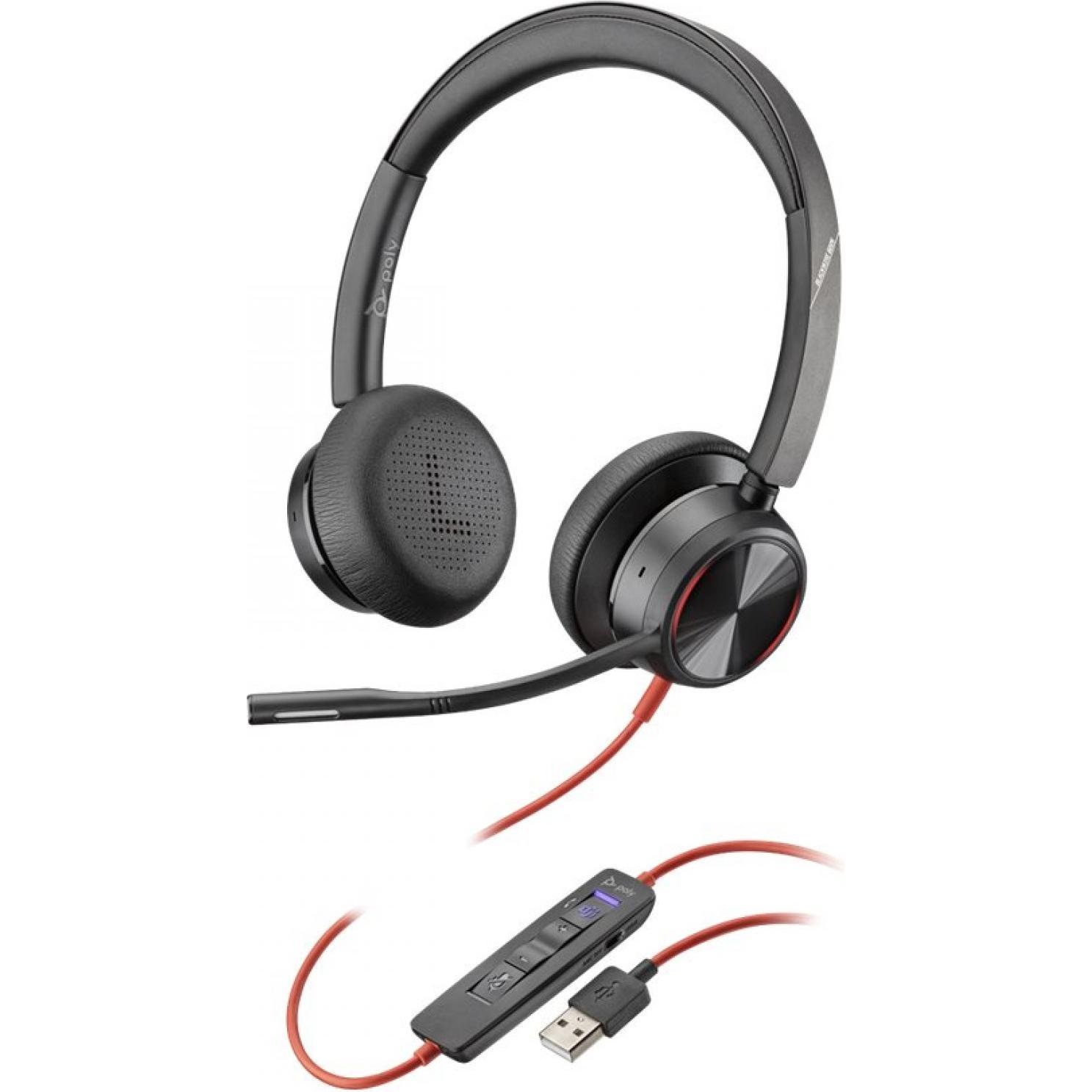 Poly Blackwire 8225-M (Kabelgebunden, USB-A), Office Headset, Schwarz