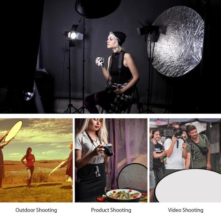 Actual product image Puluz 80cm 5 in 1 (Silver / Translucent / Gold / White / Black) Folding Photo Studio Reflector Board