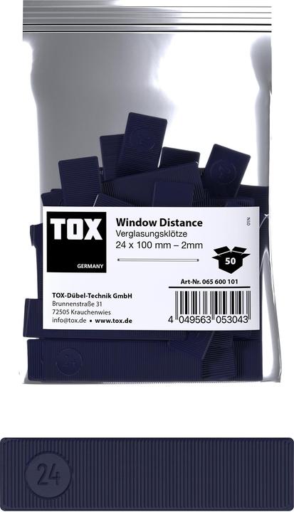 Image du produit Tox Cales pour vitrage 24x100 mm Window Distance 2 mm (50 pcs.) (50 pcs)