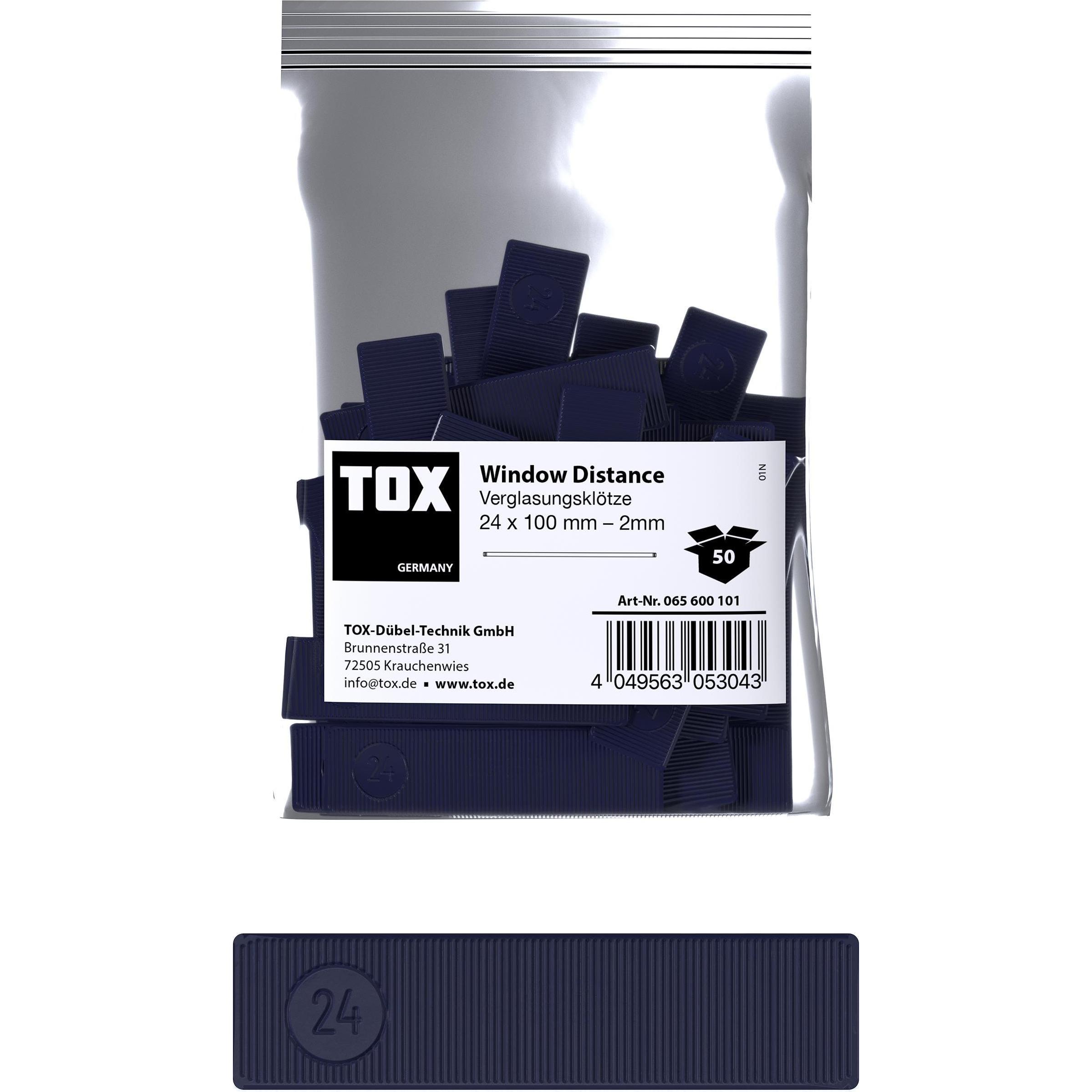 Tox, Dübel, Verglasungsklötze 24x100 mm Window Distance 2 mm (50 Stk.) (50 Stk.)