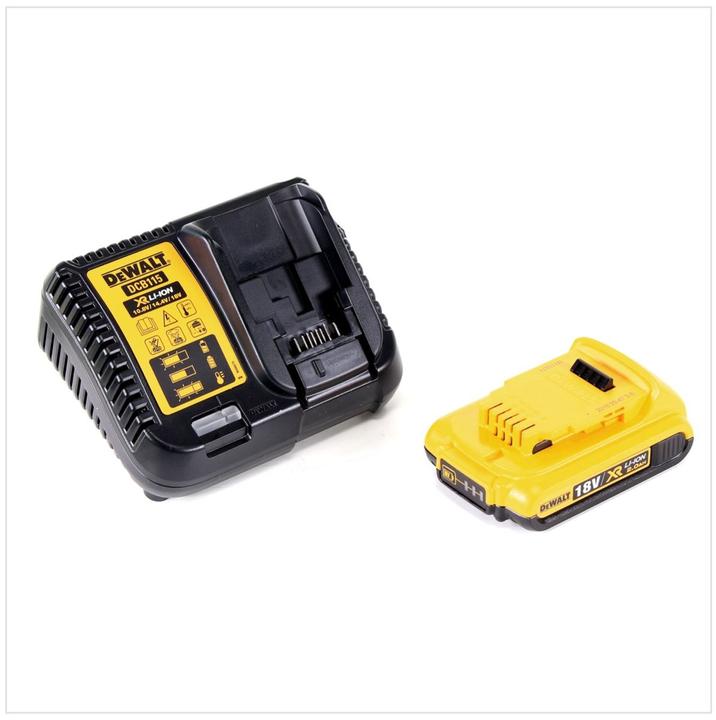 Actual product image DeWalt DCG 405 D1 Battery angle grinder 18V 125mm Brushless + 1x battery 2.0Ah + charger + TSTAK (125 mm)