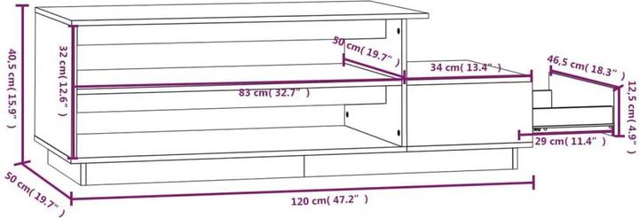 Produktbild vidaXL Couchtisch (120 x 50 x 40.50 cm)