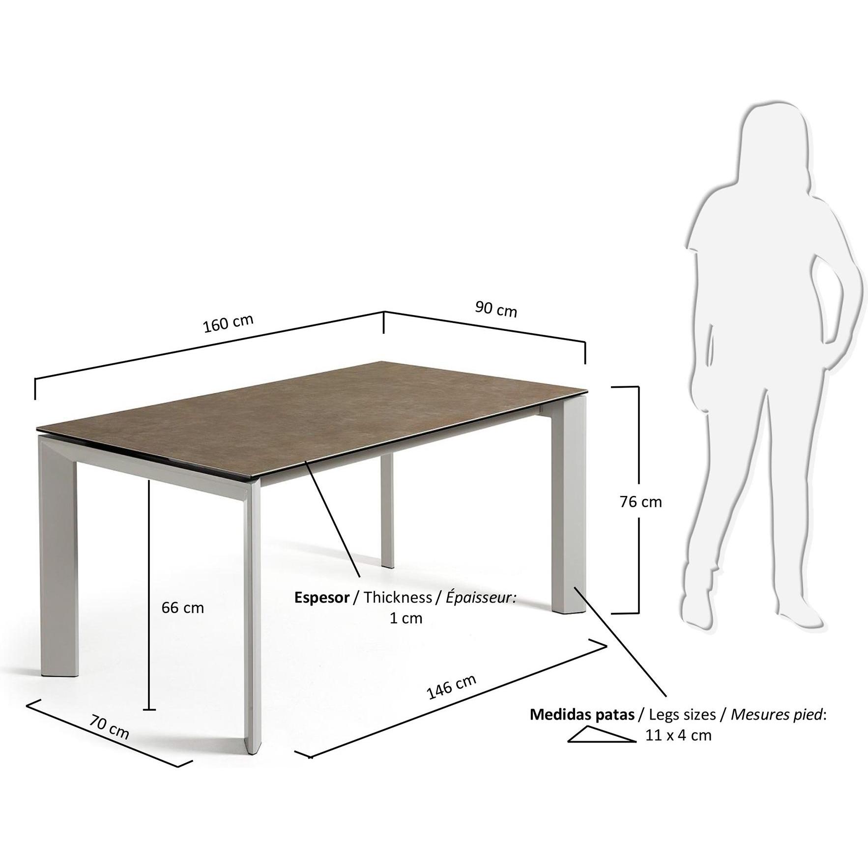 Thumbnail - Kave Home, Esstisch, Axis (90 x 160 x 76 cm)