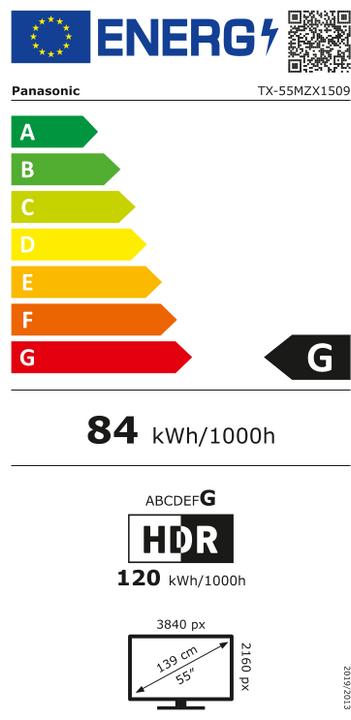 Energie-Label Panasonic TX-55MZX1509 (55", OLED, 4K, 2023)