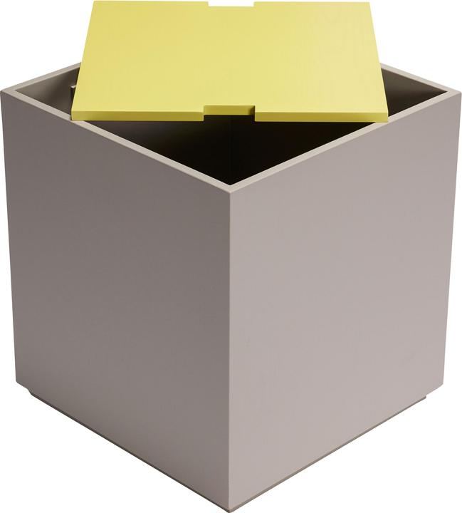 Produktbild Hübsch Vault Beistelltisch/Aufbewahrungsbox Grau/Gelb (40 x 40 x 45 cm)