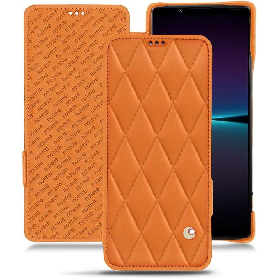 Noreve Lederschutzhülle horizontal (Sony Xperia 1 IV), Smartphone Hülle, Orange