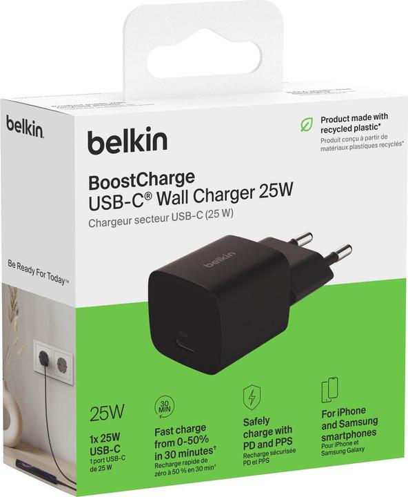 Actual product image Belkin BOOST Charge 25W USB-C Ladegerät PD schwarz WCA012kqBK (25 W)