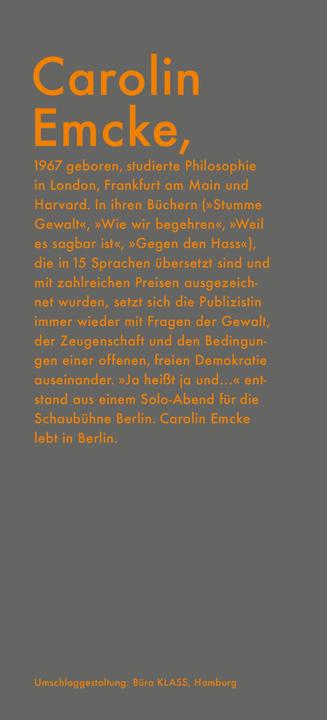 Produktbild Ja heisst ja und (Deutsch, Carolin Emcke, 2019)