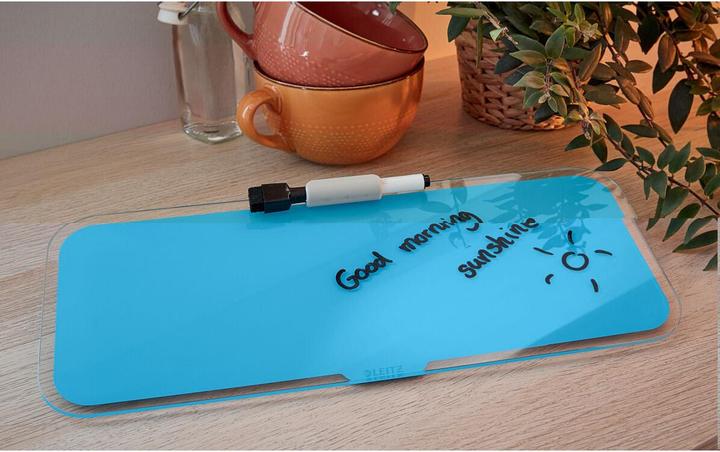 Image du produit Leitz Tableau de bord en verre bleu (38 x 15 cm)