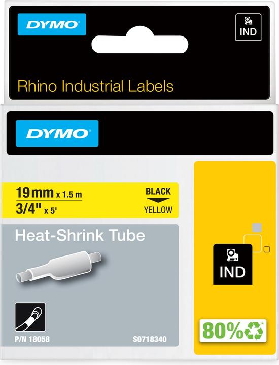 Productafbeelding Dymo Krimpkous ID1 19mm geel (1.90 cm, Geel)
