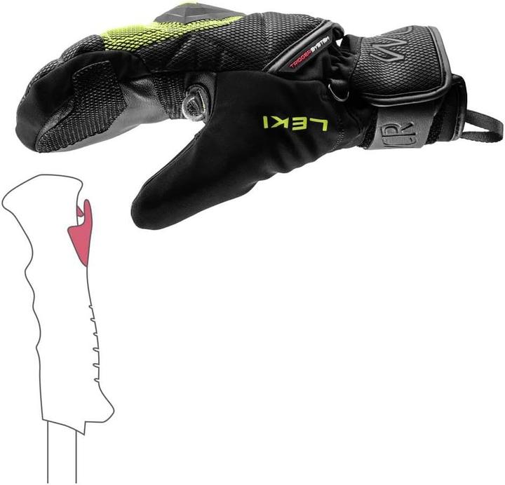 Produktbild Leki HANDSCHUHE WCR Coach 3D Junior MITT Zitrone (4)