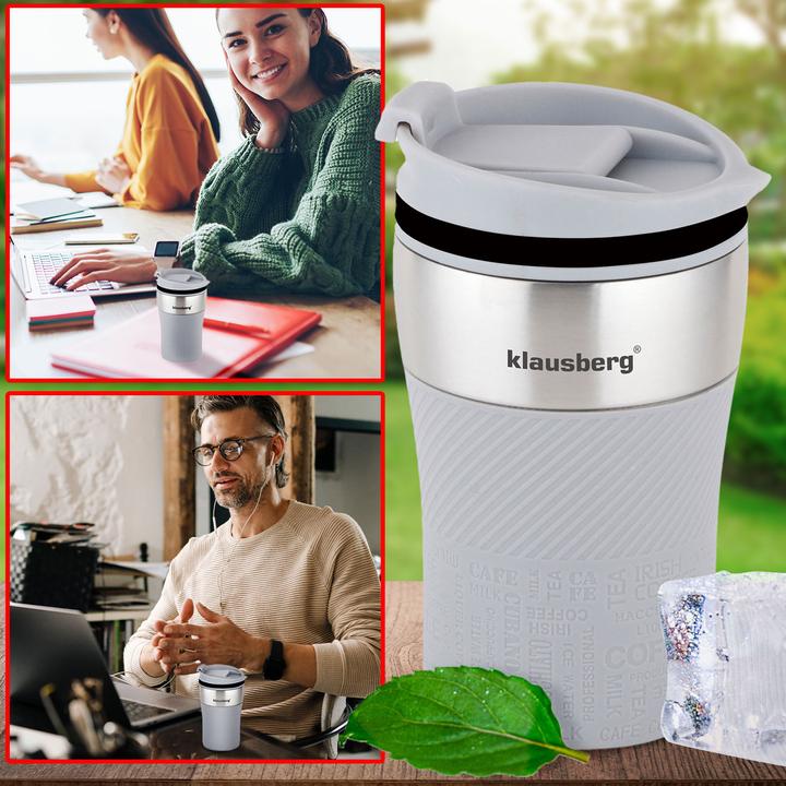 Actual product image Klausberg Set of 2 double-walled thermo mugs, 280ml, grey (0.28 l)