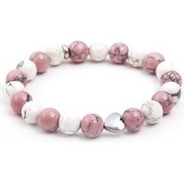 Beneto, Armschmuck, Bead bracelet made of howlite MINK91 / 17