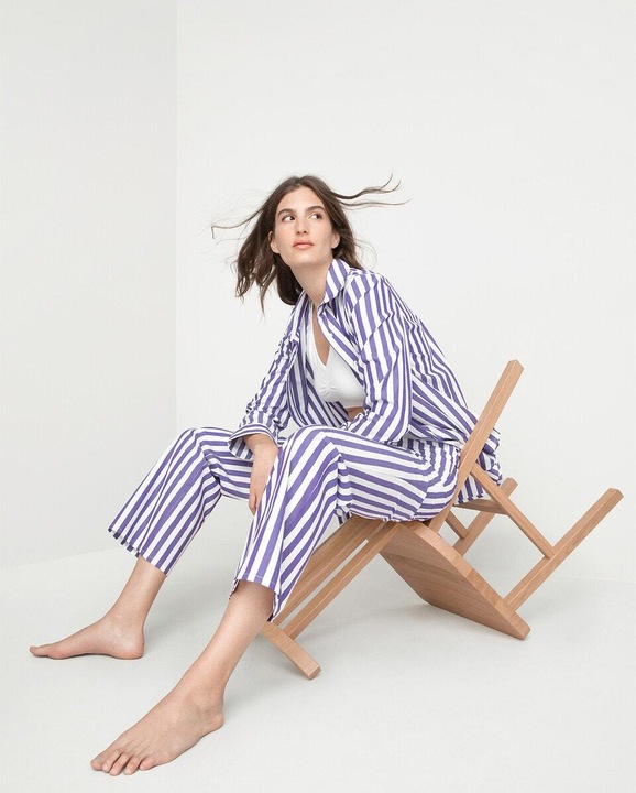 Image du produit La Redoute Collections Pyjama rayé en popeline de coton (34)