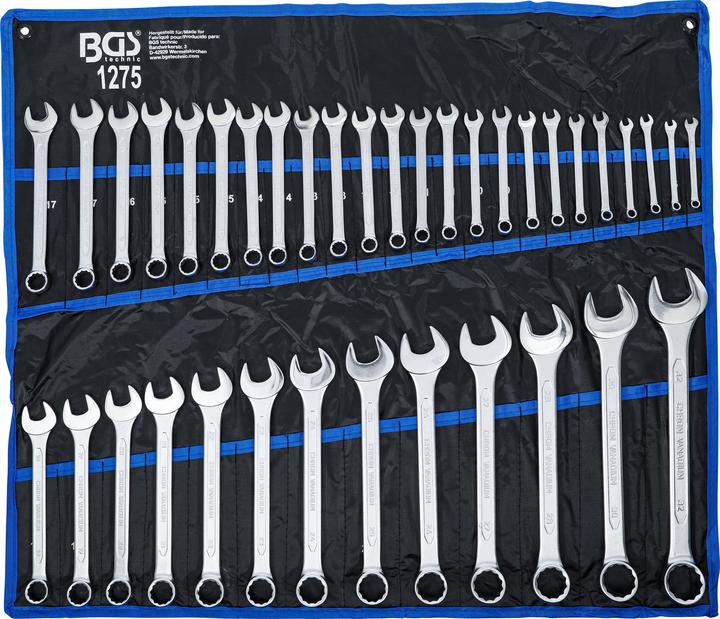 BGS Jeu de clés mixtes à fourche (7 mm, 8 mm, 9 mm, 10 mm, 11 mm, 12 mm, 13 mm, 14 mm, 15 mm, 16 mm, 17 mm, 18 mm, 19 mm, 20 mm, 21 mm, 22 mm, 23 mm, 24 mm, 25 mm, 26 mm, 27 mm, 28 mm, 30 mm, 32 mm)
