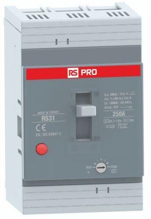 Produktbild RS PRO RS RS31, Schutzschalter 3-polig, 250A / Abs