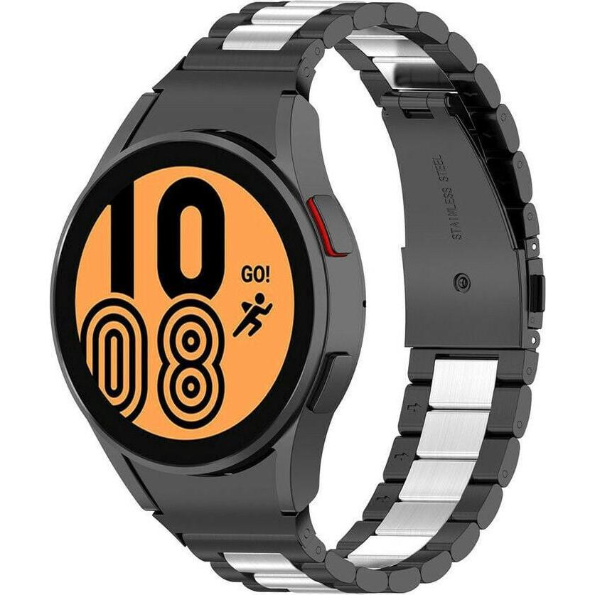 Thumbnail - Strap-it Stahlgliederband (20 mm, Edelstahl), Uhrenarmband, Schwarz, Silber, Mehrfarbig