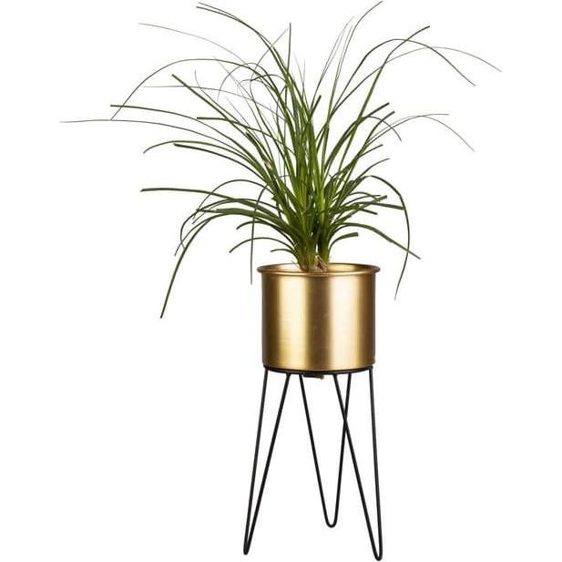 Thumbnail - MICA Living, Blumentopf, Pflanztopf mit Ständer - gold/schwarz - aus Metall - ca. 16 x 14 x 33 cm