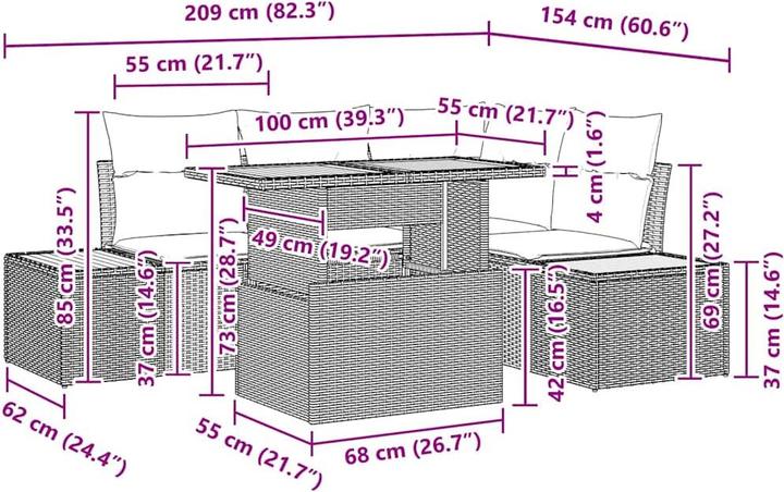 Produktbild vidaXL Garten Esszimmer Set