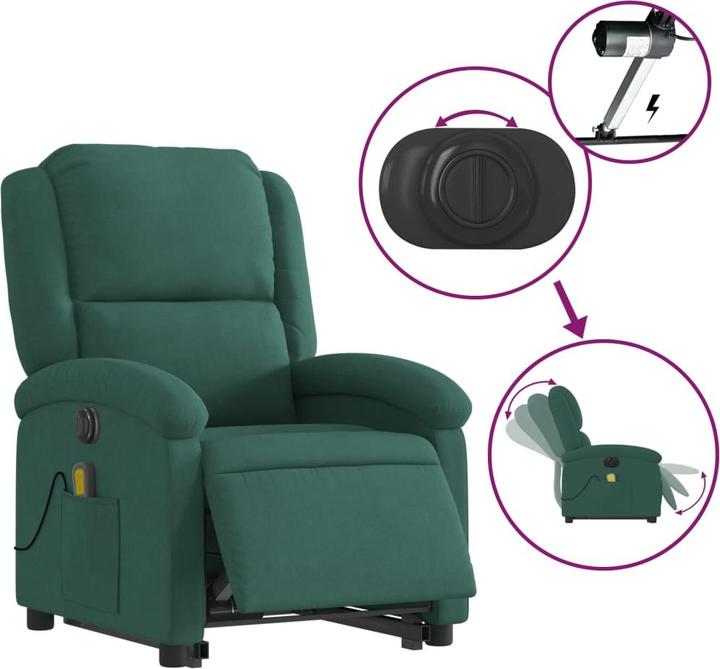 Produktbild vidaXL Massagesessel mit Aufstehhilfe Elektrisch Samt