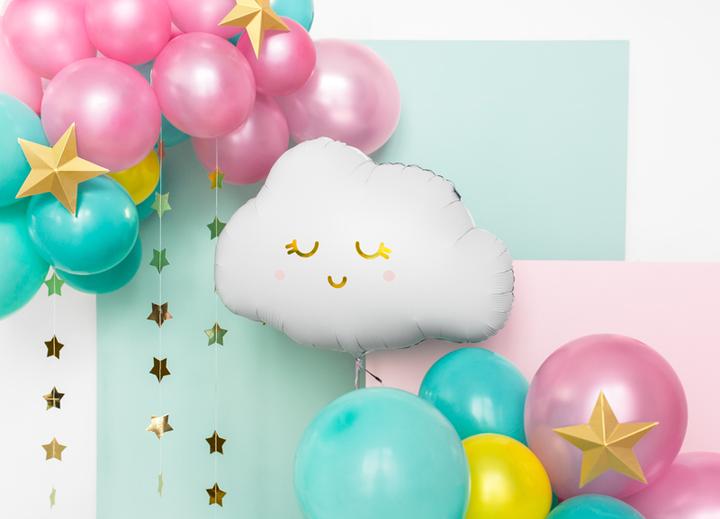 Actual product image Partydeco Foil Balloon Cloud 51 x 35.5 cm, White (1 x)
