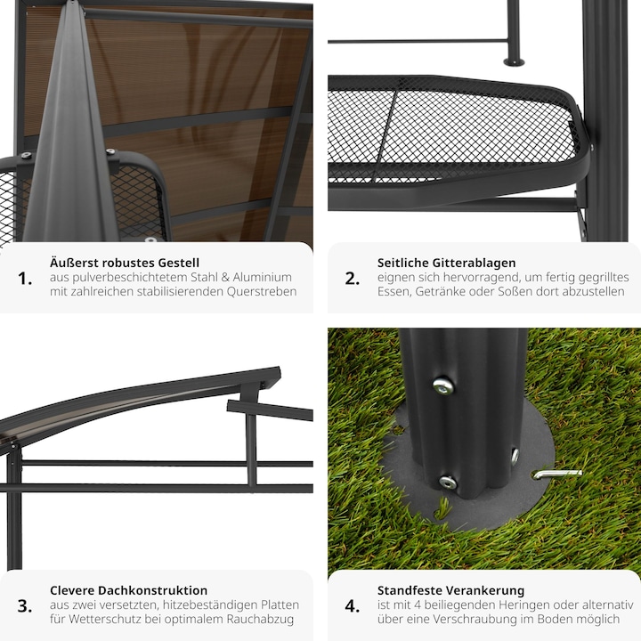 Image du produit tectake Barbecue Pavilion Asado | 240x150x234cm (240 cm, 150 cm)