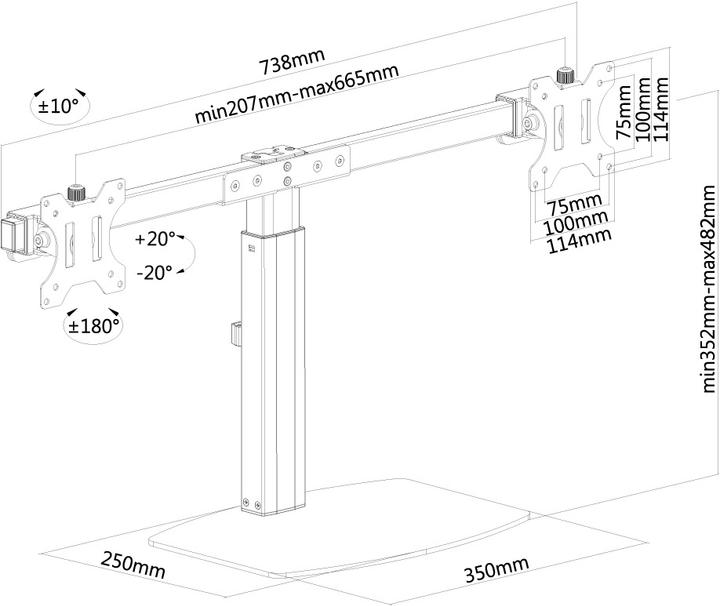 Immagine prodotto Neomounts Montaggio su tavolo (Tavolo, 27", 6 kg)